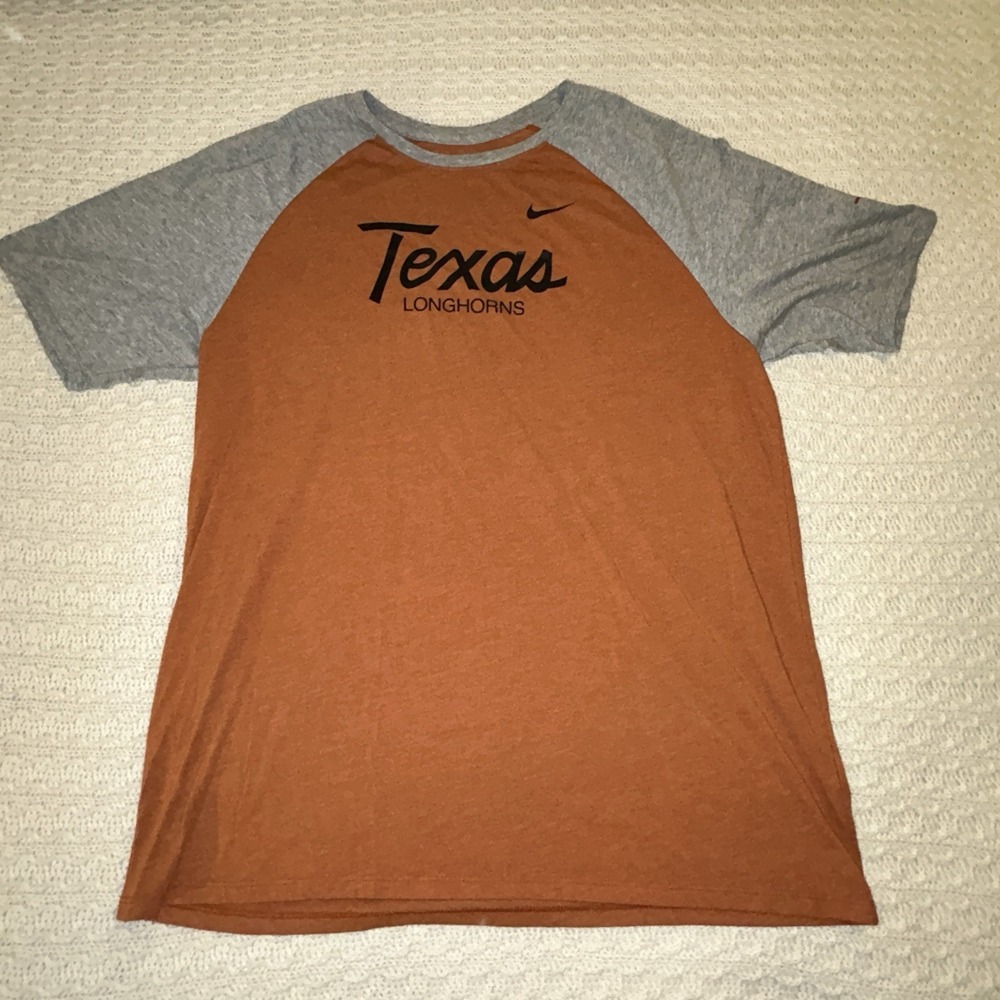 univeristy of texas longhorns the nike tee soft mens xl orange gray